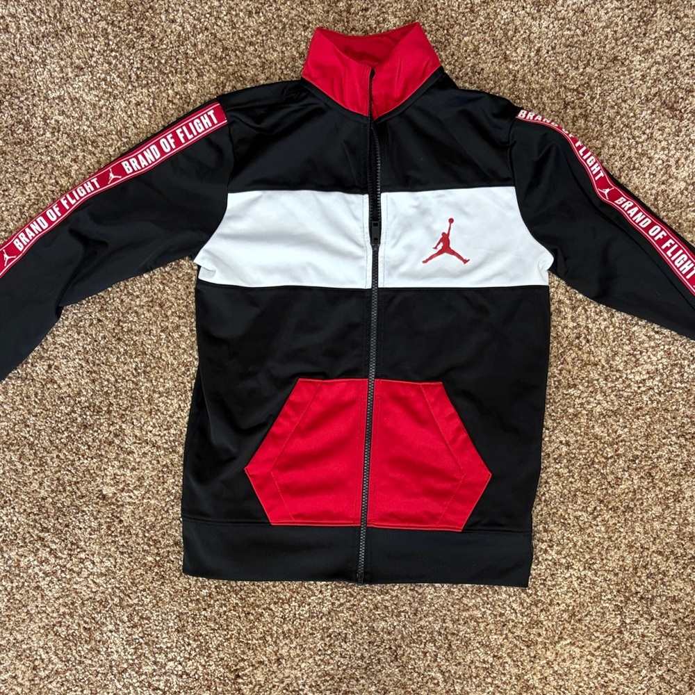 Jordan Black White Red Track Jacket with Jumpman Logo